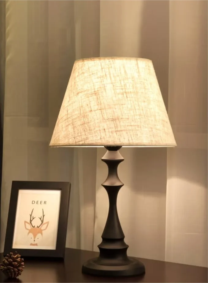 MXXSEE Modern Bedside Table Lamp with Fabric Lampshade Premium Minimalist Lighting for Bedroom Living Room Office (35 cm Height) 8hpl8