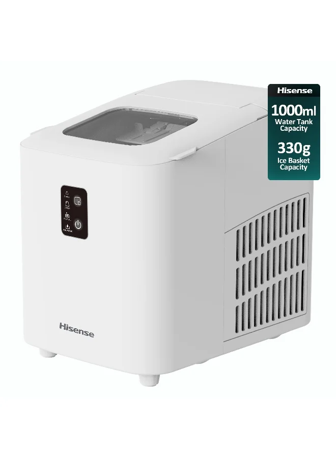 Portable Countertop Ice Maker Machine with Self-Cleaning Function and Transparent View Window (White) m5dcs