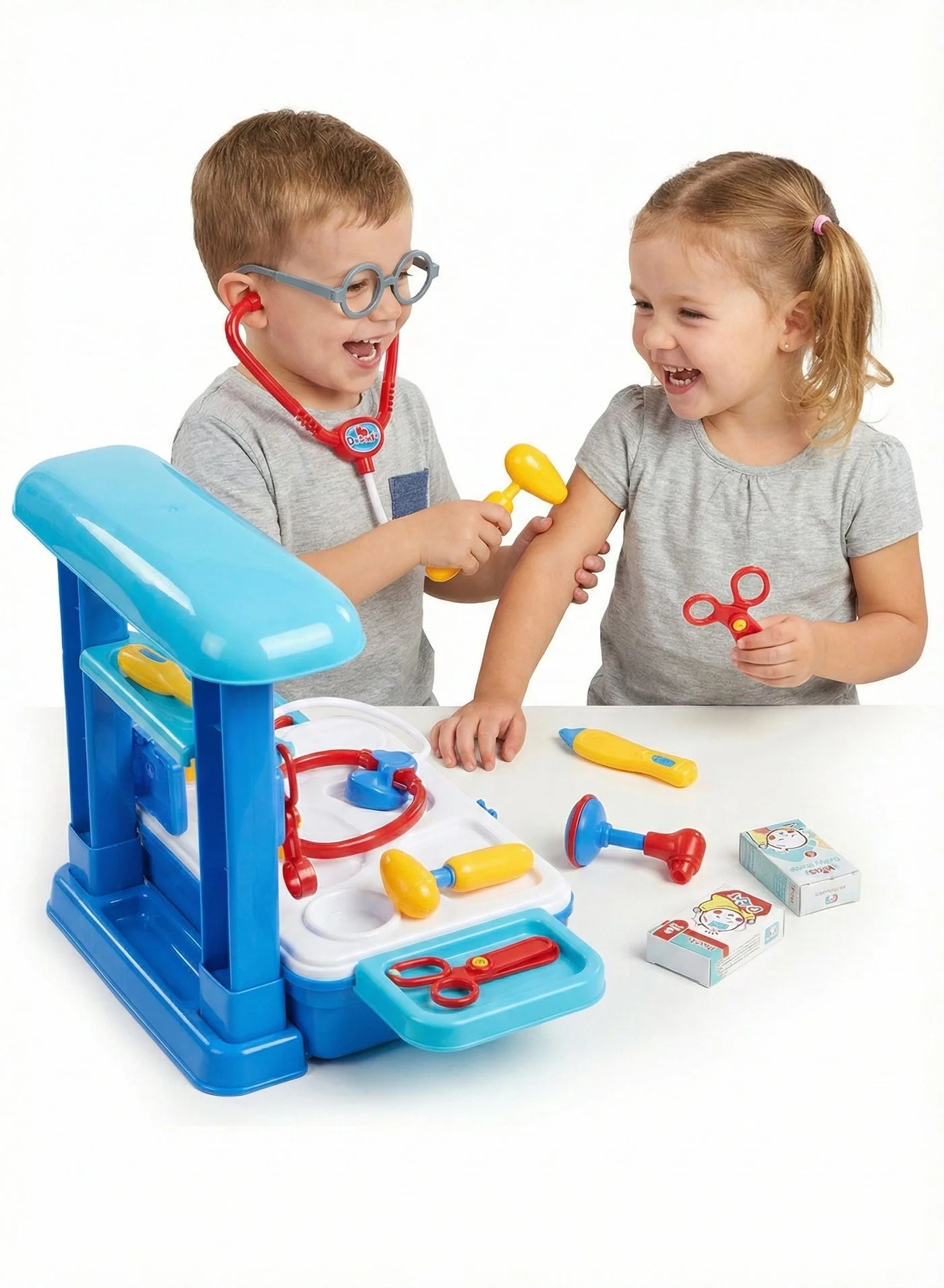Premium Medical Trolley Cart Playset for Kids ¨C Educational Pretend Play Hospital Station with Realistic Accessories (Multicolor, 45 cm x 30 cm x 60 cm) cat6r