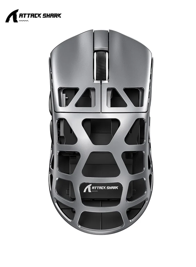 Attack Shark R3 Wireless Gaming Mouse Magnesium Alloy Ultra-Lightweight 26K DPI Programmable Mouse for PC and Laptop (Grey, 46g) etev5