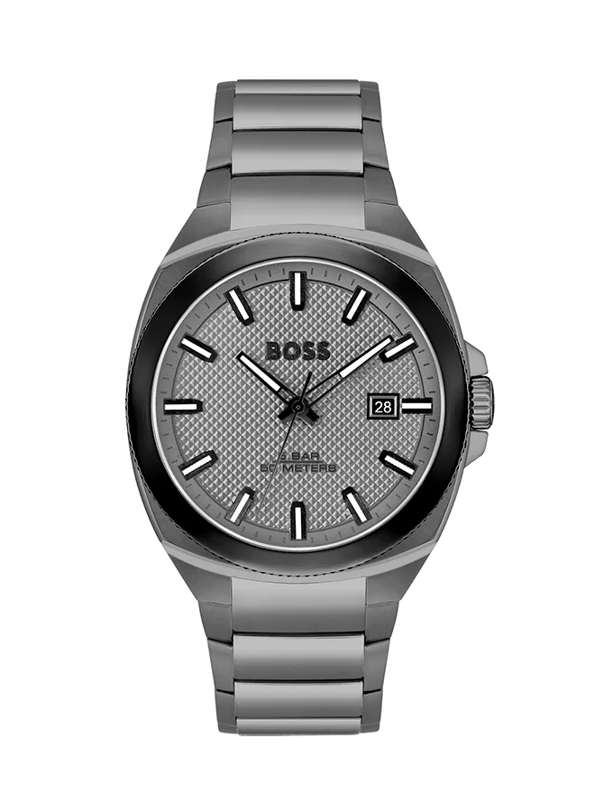 Premium Analog Tonneau Stainless Steel Wrist Watch for Men (Silver, 41 mm) jp5i4