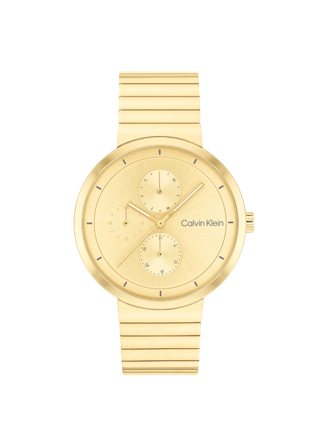 Premium Round Analog Women's Gold Case Watch with Stainless Steel Band (Gold, 38mm) qxoi9