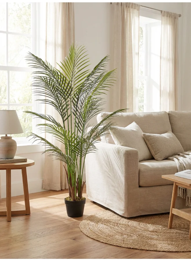 Noon East Artificial Palm Tree with Pot Premium Lifelike Floor Plant for Home and Office Decor (Green, 130 cm) gtw7d