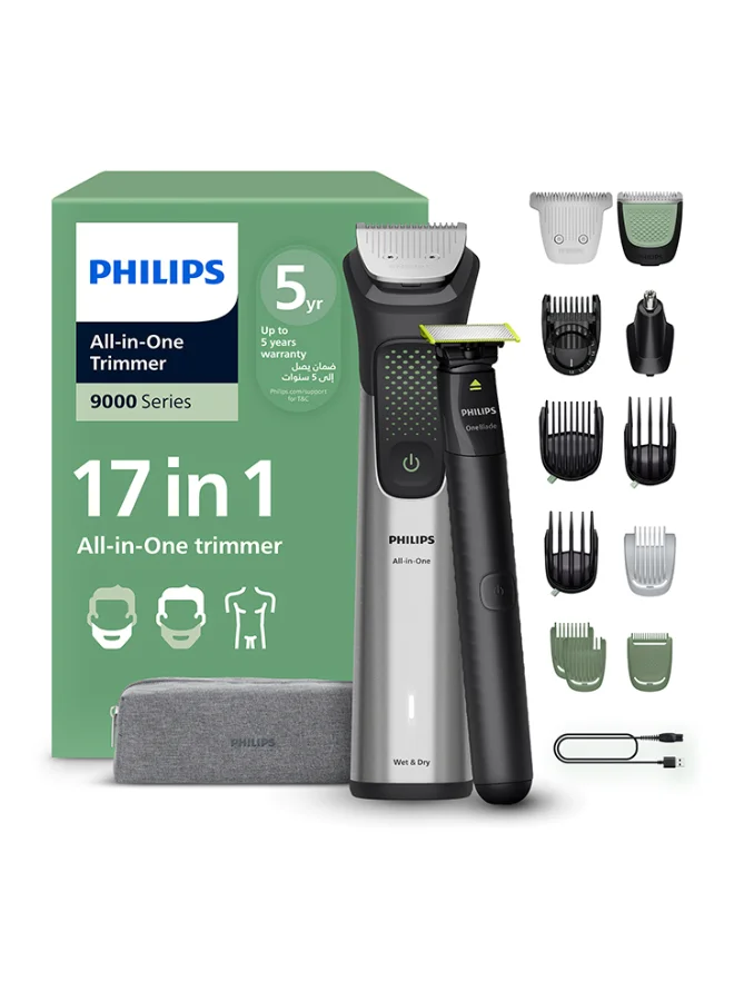 Professional All-in-One Grooming Kit 17-in-1 Multi-Purpose Trimmer for Face Hair and Body (17 Piece Set) dpr9t