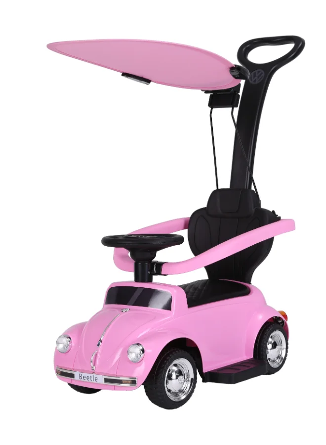 Premium Electric Ride-On Car for Kids Licensed Beetle Style (Pink, 6V Rechargeable) 72kf5
