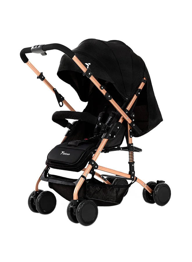 TEKNUM Reversible Trip Stroller with Wide Canopy and 5-Point Safety Harness (Black, 15 kg Capacity) 19vu4