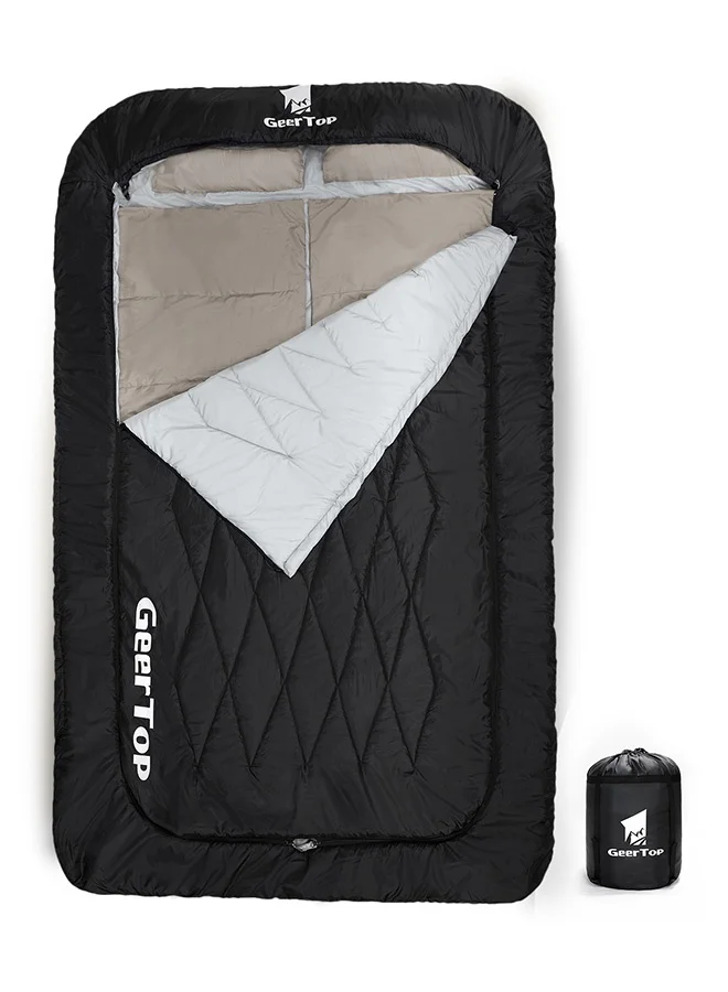 GEERTOP Doublewide Sleeping Bag Queen Size for Couples and Family Camping (Polyester, 2-Person) gur80