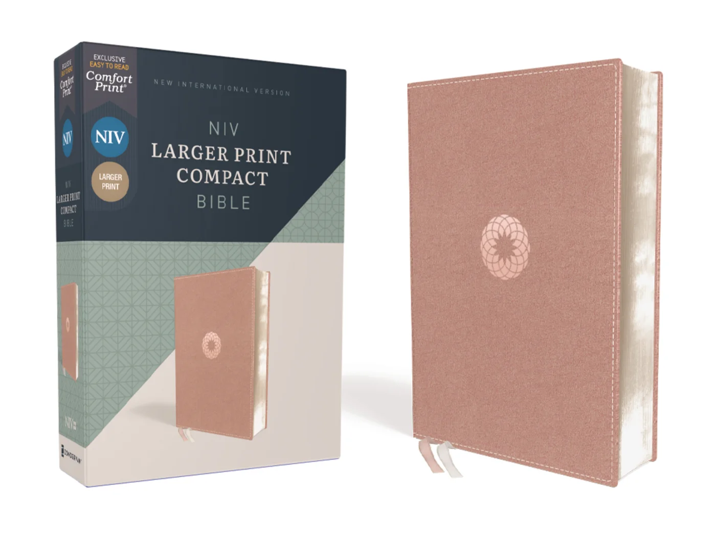NIV Larger Print Compact Bible with Leathersoft Cover (Pink, Red Letter Edition) kipt3