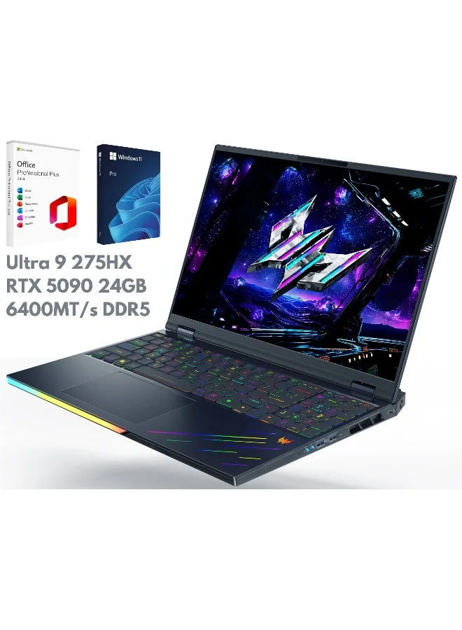 Premium 16-Inch OLED Gaming Laptop, Core Ultra 9 Processor, 64GB RAM, 4TB SSD, 24GB Graphics, Windows 11 Pro (Black, 16-Inch) j6big