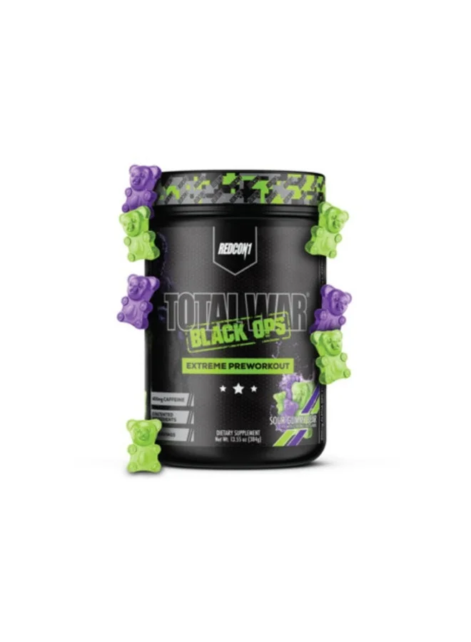 Redcon1 Total War Black Ops Pre Workout Powder (Sour Gummy Bear, 386g) 8q6pp