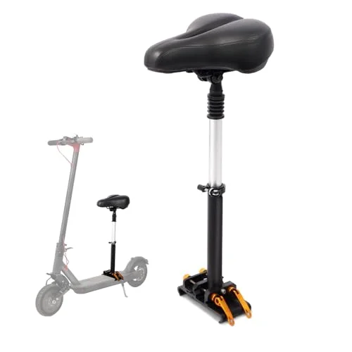 Yungeln Electric Scooter Seat Adjustable Shock Absorption Saddle for Commuter Scooters (Black, Universal Fit) qcqty