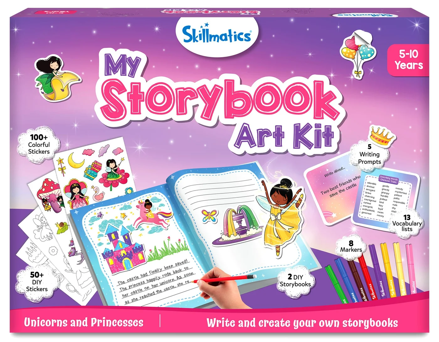 Skillmatics Storybook Art Kit Unicorn and Princesses Creative DIY Activity Set with 300 Stickers for Kids (1 Set) 7dy13
