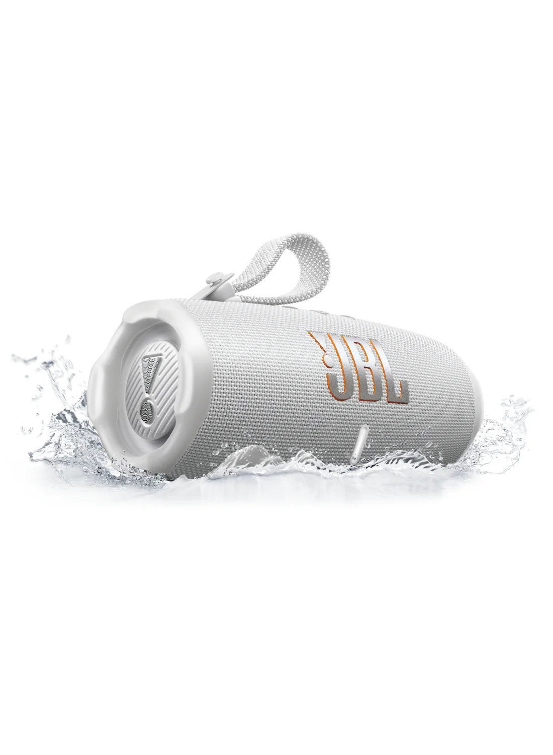 Premium Audio Portable Waterproof Bluetooth Speaker With Built-In Power Bank And Multi-Speaker Connection (White) k4mjc