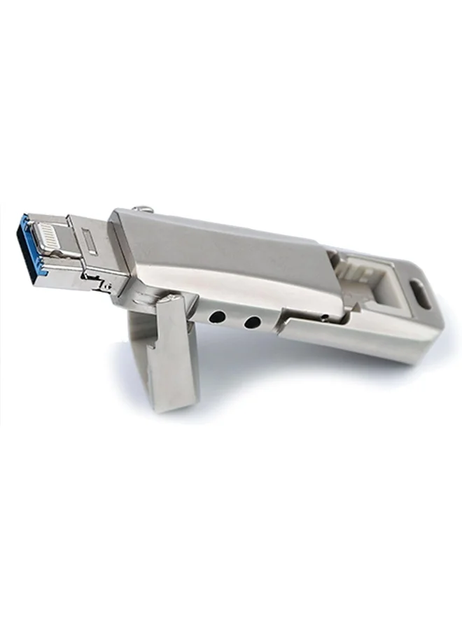 DUNISO 4-in-1 Rotating USB Flash Drive Premium High-Speed Data Storage with Type-C and USB 3.0 Connectors (Silver, 1TB) 17800