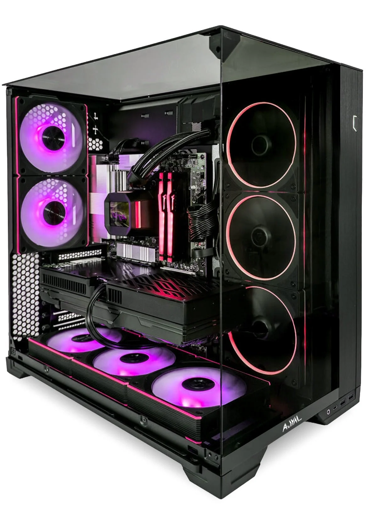 AJYAL High-Performance Gaming Desktop PC (Ryzen 9 9950X3D, 16GB DDR5 RAM, 1TB NVMe SSD, 1000W PSU, 360mm Liquid Cooling, ARGB Case) zjxi0
