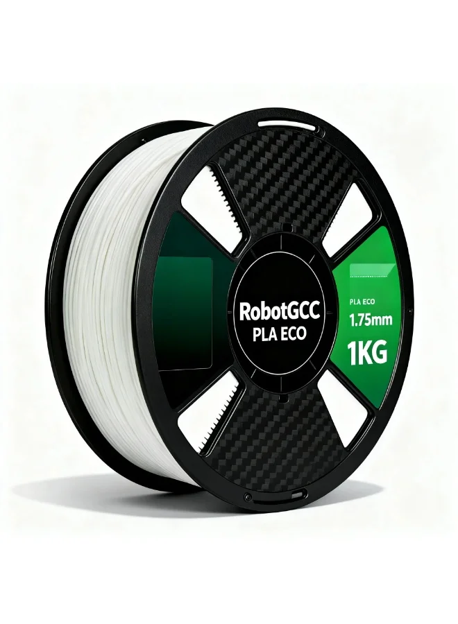 Robotgcc PLA 3D Printing Filament 1.75mm Premium Eco-Friendly Material for FDM Printers (White, 1kg) q7ltq