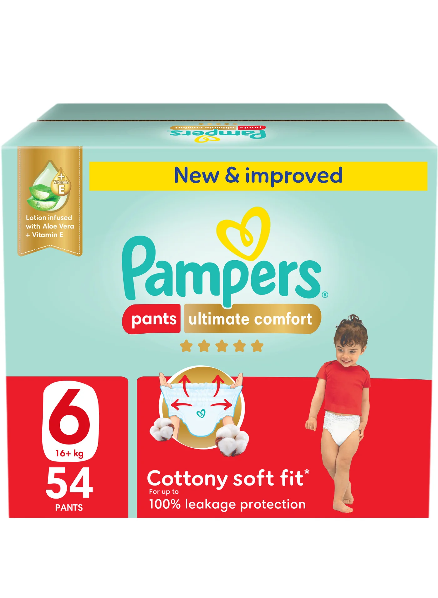 Premium Comfort Training Pants Diapers for Toddlers (Size 6, 16+ kg, 54 Count) wilhq