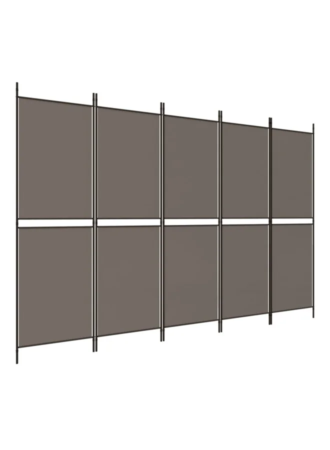 VidaXL 5-Panel Room Divider Privacy Screen Foldable Partition (Anthracite, 250x180 cm) utso1