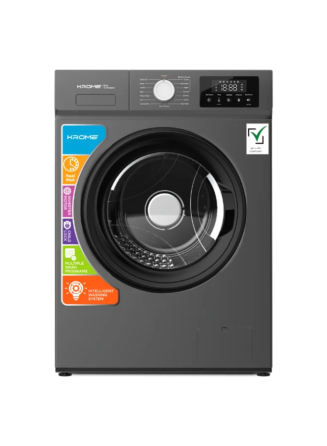 Krome 6kg Front Load Washing Machine with BLDC Inverter Motor (Dark Silver, 6 kg) cfeyl