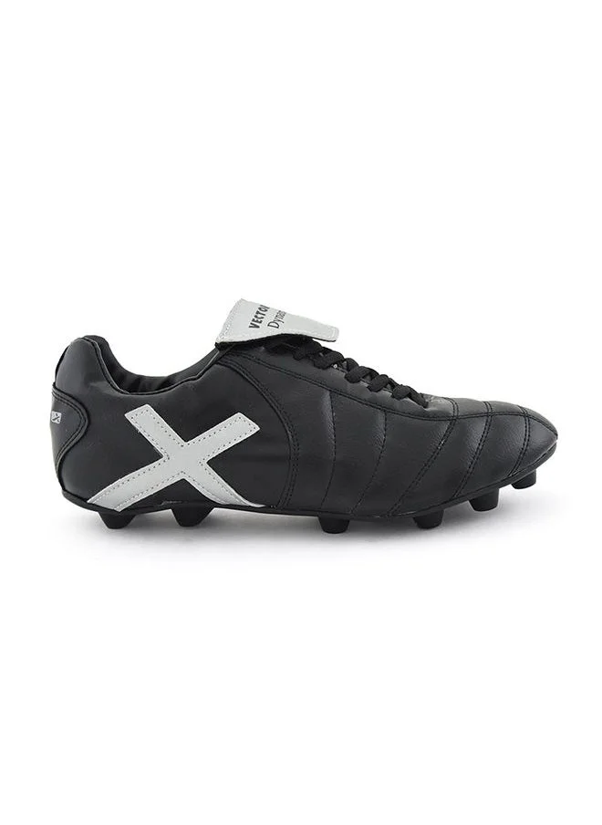 Vector X Dynamic Football Shoes Professional Synthetic Leather Cleats with Padded Footbed (Black, 44 EU) d72zd