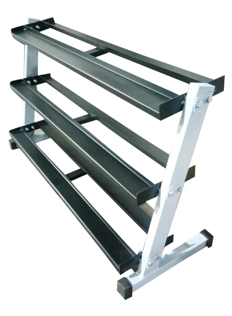 Premium 3-Tier Dumbbell Rack Heavy-Duty Steel Storage Stand for Home and Professional Gym (Black, 3-Tier) 9xwxc