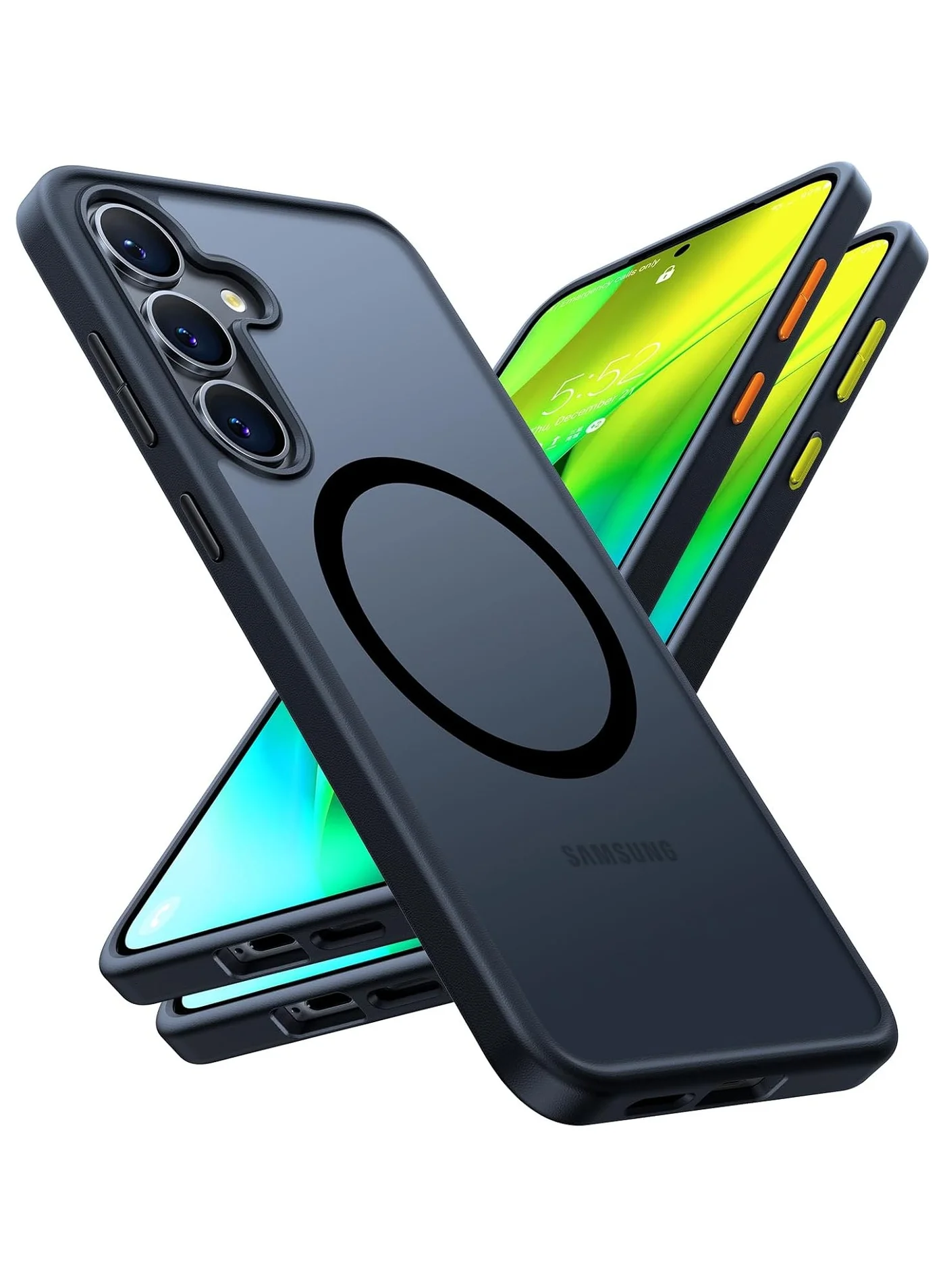 Premium Magnetic Shockproof Slim Protective Case for Smartphone (Black, 16.8 cm) h4ts3