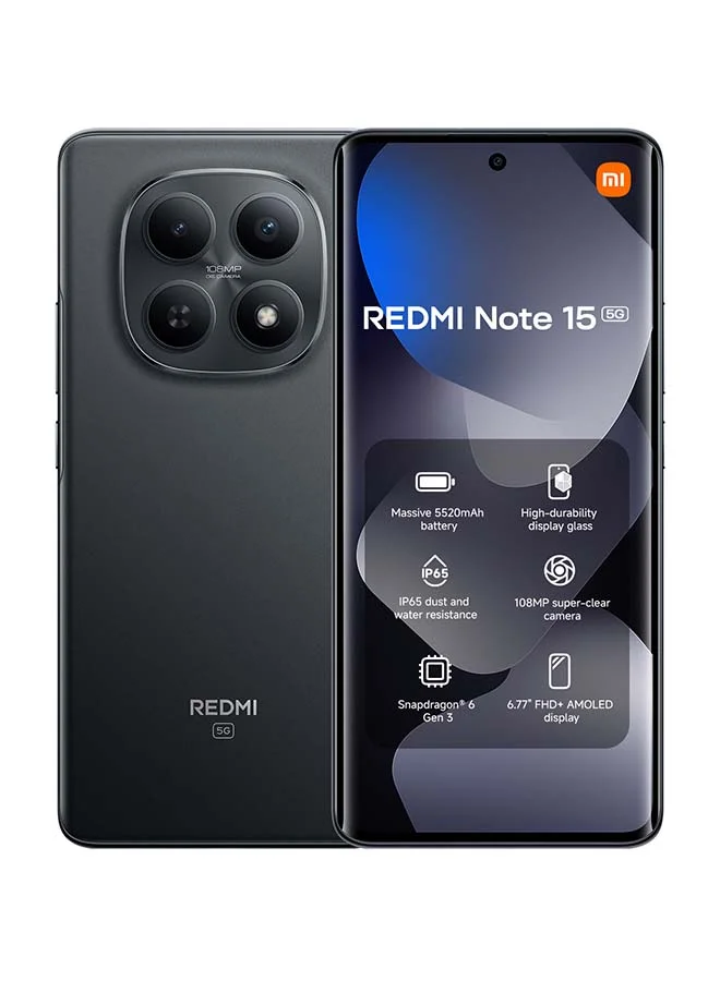 Smart Note 15 Dual SIM 5G Smartphone High-Performance Mobile Device (Black, 8GB RAM, 256GB Storage) 6ccns