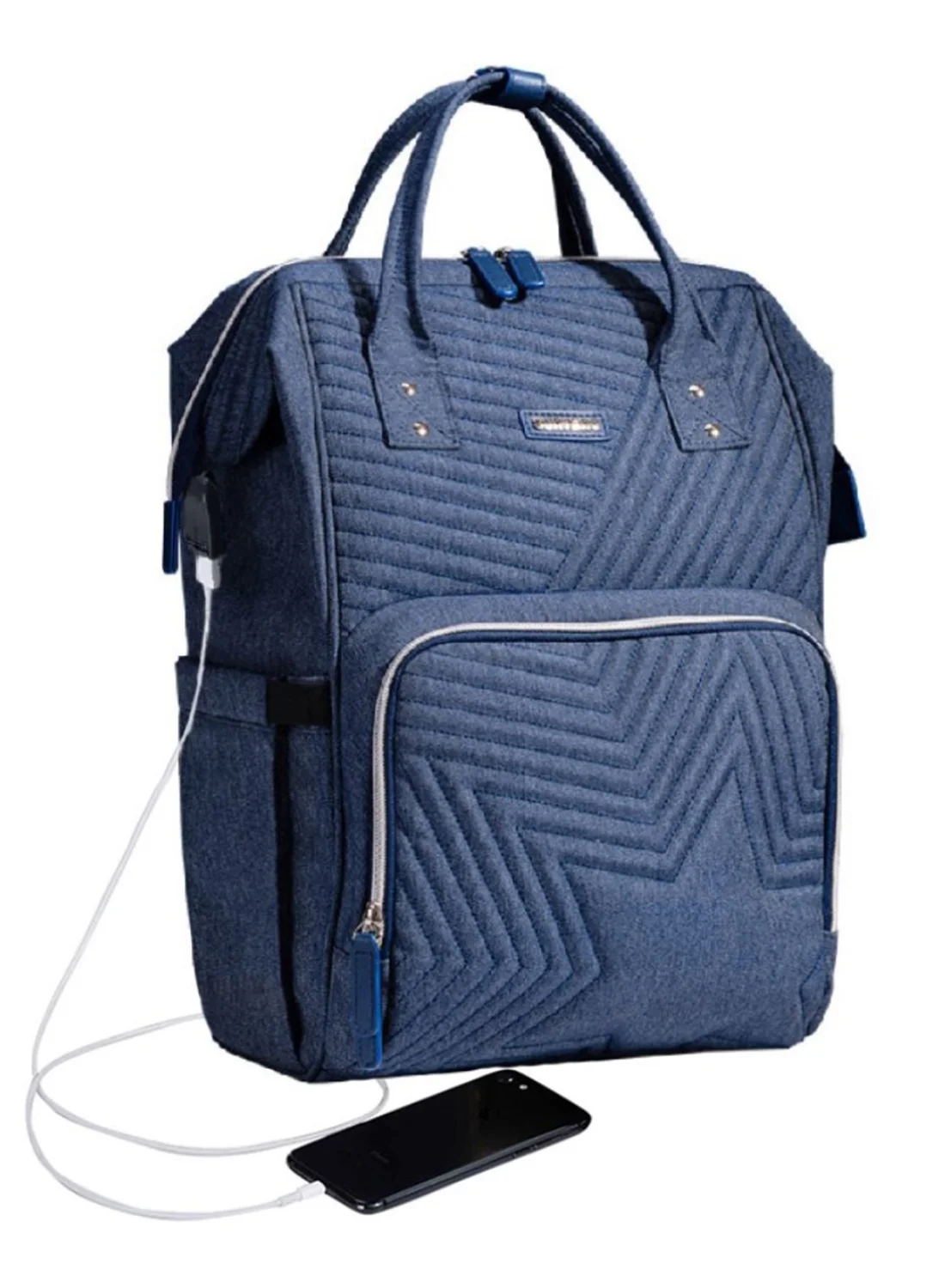 Sunveno Multifunction Travel Diaper Bag Premium Waterproof Organizer for Parents (Nova Blue, Large) adjc6