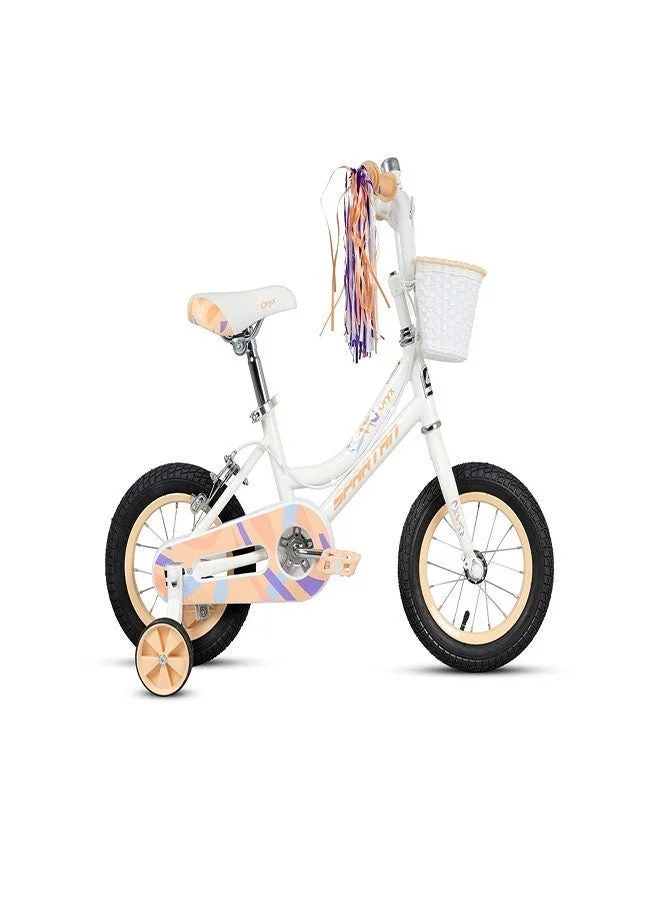 Spartan Kids Bicycle with Training Wheels for Beginners (Light Peach, 12 Inch) qidja