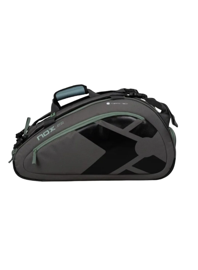 Premium Padel Racket Bag Professional Sports Equipment Storage (Grey/Green, 60 cm) 5xtlq