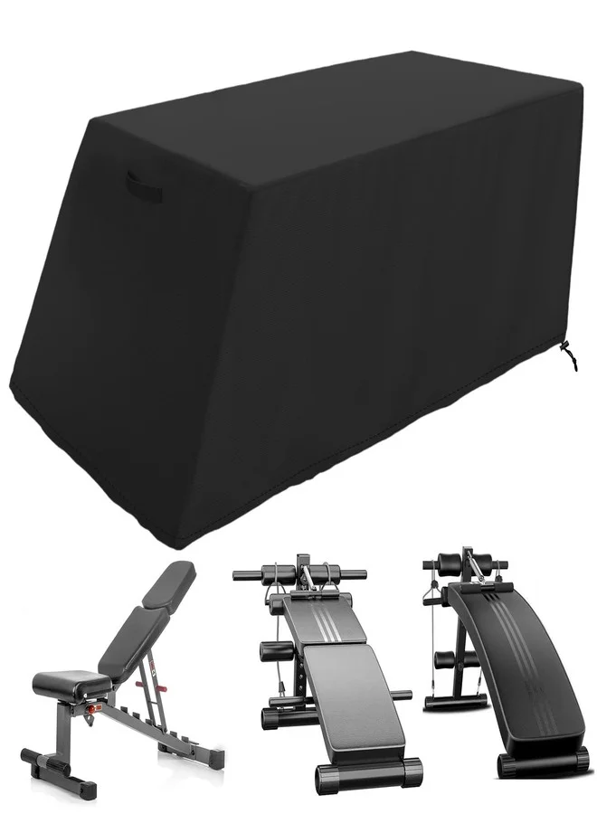 MUTUSHI Sit-up Board Cover Waterproof Outdoor Fitness Bench Protector Heavy-Duty Oxford Fabric (Black, 132cm x 152cm x 46cm x 53cm) 2q28c