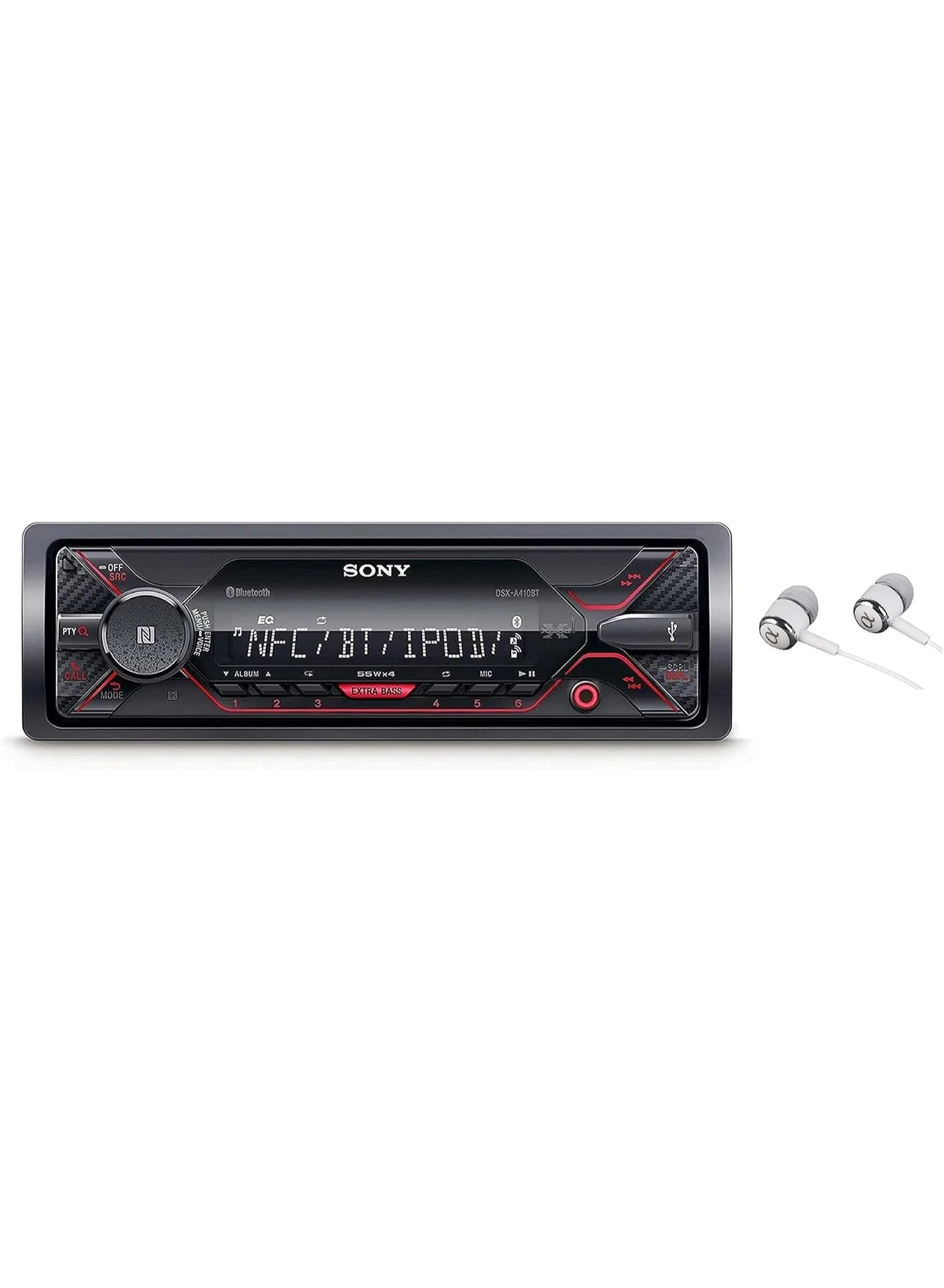 Premium Single Din Bluetooth Car Stereo Digital Media Receiver with Front USB and AUX Input (Includes Earbuds) p7c5g