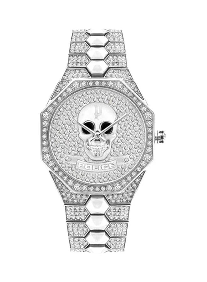 Montaria Octagon Stainless Steel Analog Wrist Watch for Women (Silver, 36 mm) 88hpk
