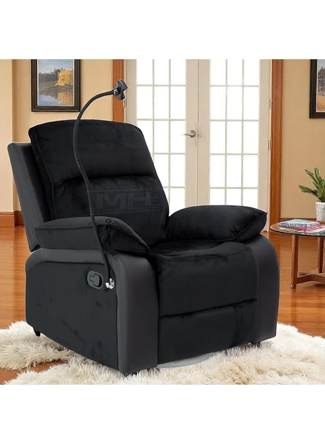 Premium Recliner Sofa Chair with 360¡ã Swivel and Rocking Motion (Black, 100 cm) u6q1t