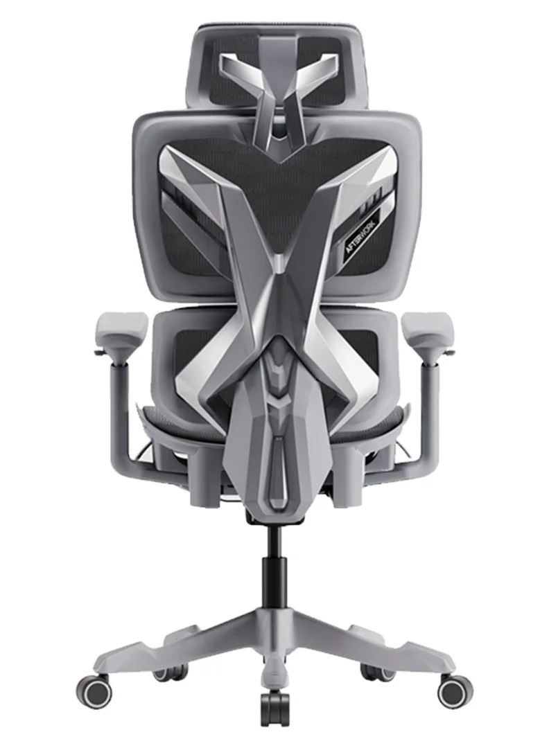 AFTERWORK Ergonomic Gaming Chair with Footrest and Adjustable Headrest (Grey, 125 cm Height) lro8k