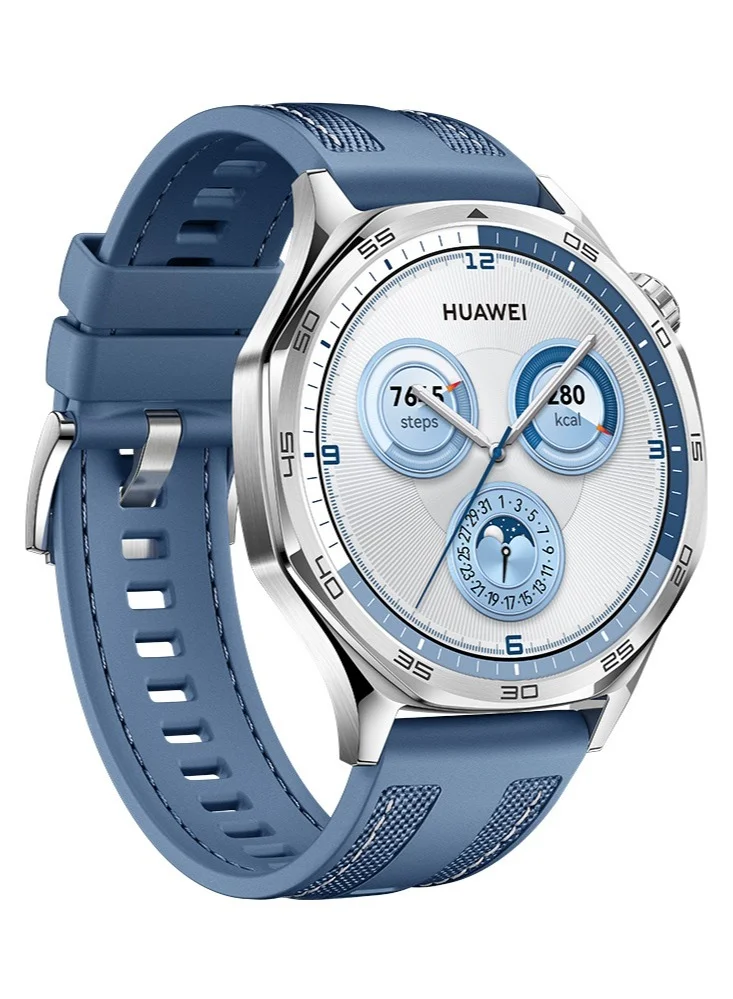 Smart GT5 Premium Sports Smartwatch Sharp-Edged Design Health Tracking (Blue, 46 mm) 62i6f