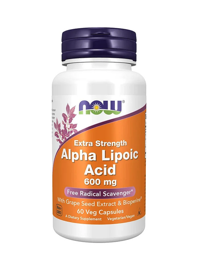 Alpha Lipoic Acid 600 mg Supplement with Grape Seed Extract and Bioperine (60 Veg Capsules) uhozt
