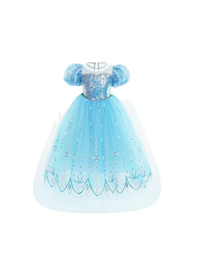 Premium Princess Themed Cosplay Costume Set Breathable Fancy Dress for Girls (120 cm) xnorn