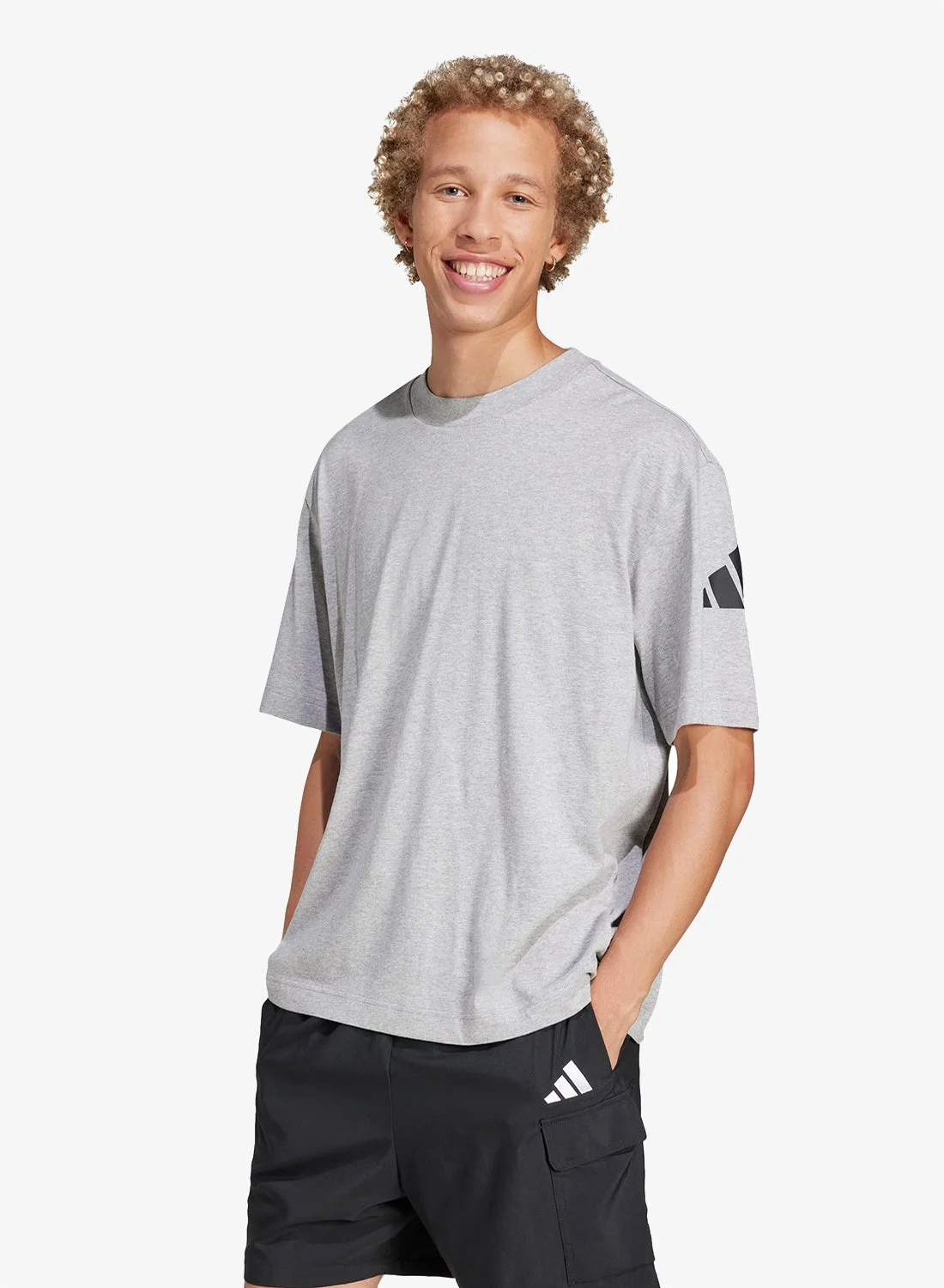 Sport Essential Loose Fit Logo T-Shirt Premium Breathable Cotton Tee For Men (Black, Large) kwlca