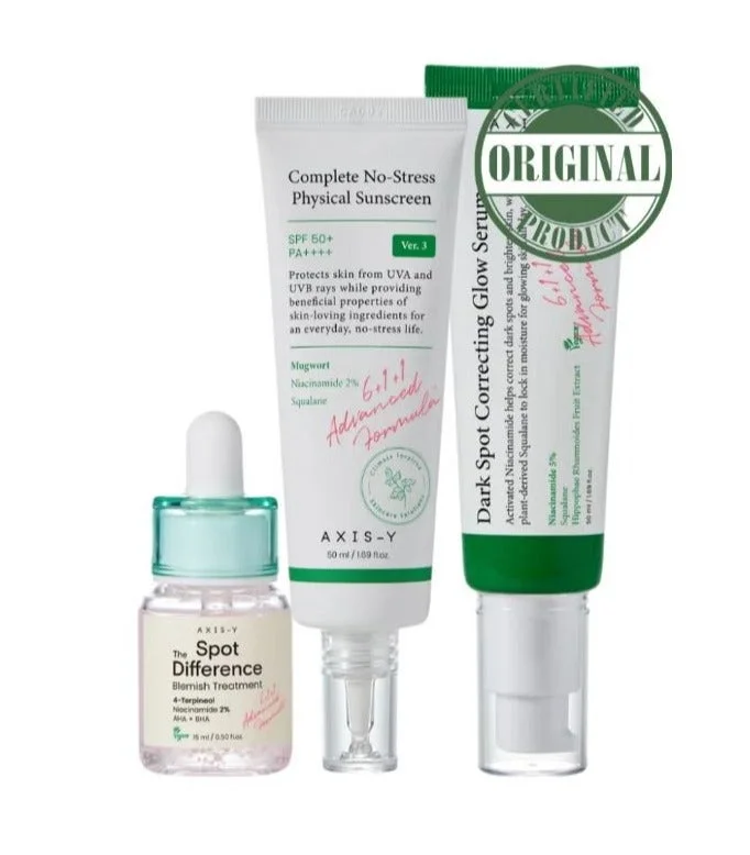 AXIS-Y Glow Renewal Trio Set for Dark Spots and Uneven Skin Tone (3-Piece Skincare Kit) tyg9s