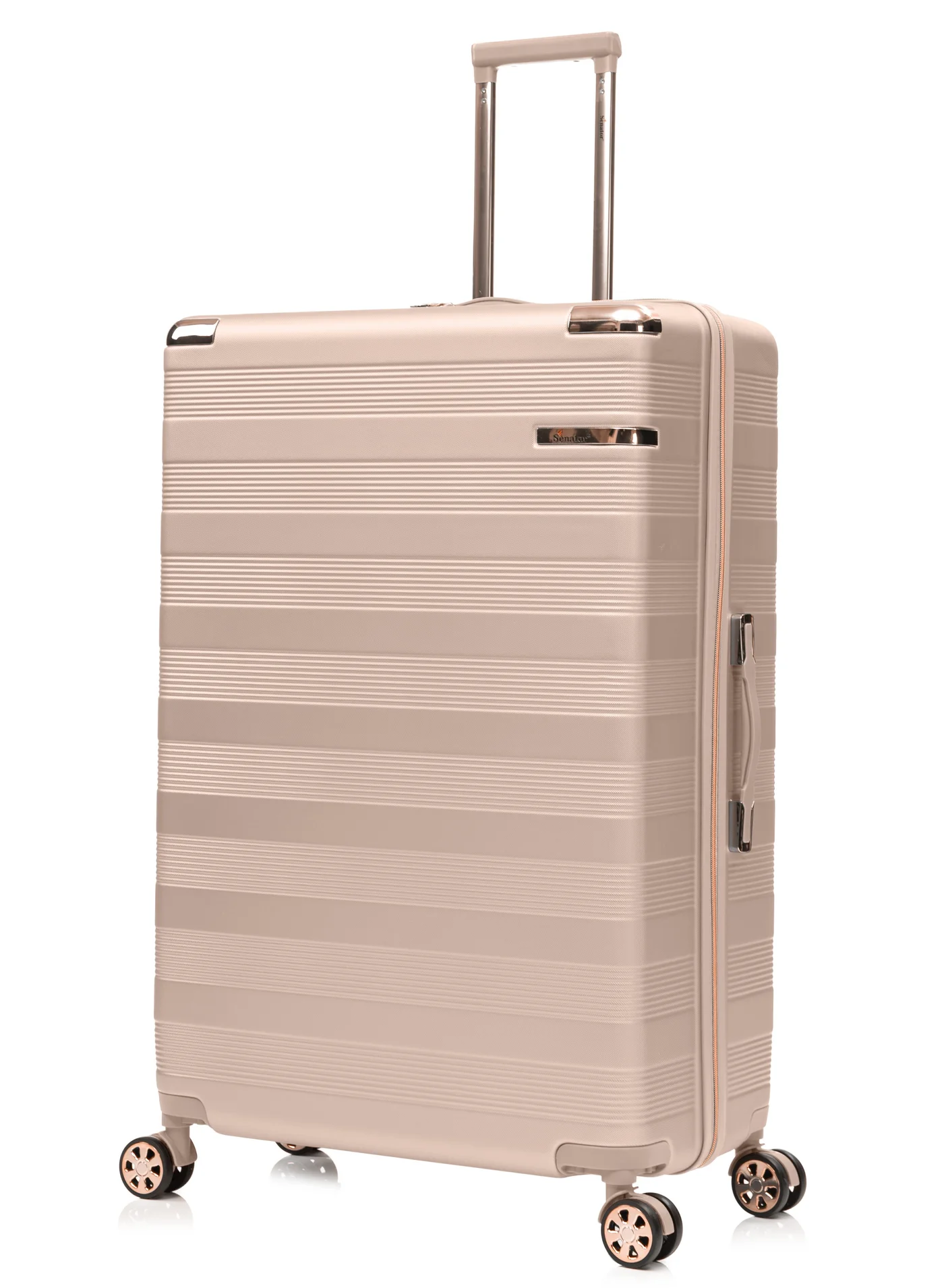 SENATOR Hard Case Luggage Trolley Premium Lightweight Travel Suitcase with 360-Degree Spinner Wheels and TSA Lock (Milk Pink, 55 cm) mc4us