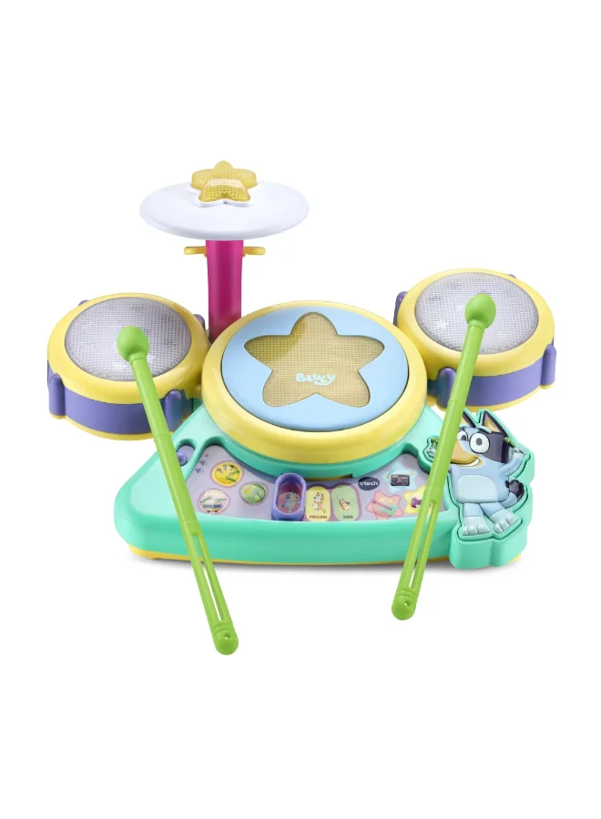 VTech Interactive Musical Drum Set with Light-Up Pads and Rhythm Games for Kids (1 Set) q9qvv