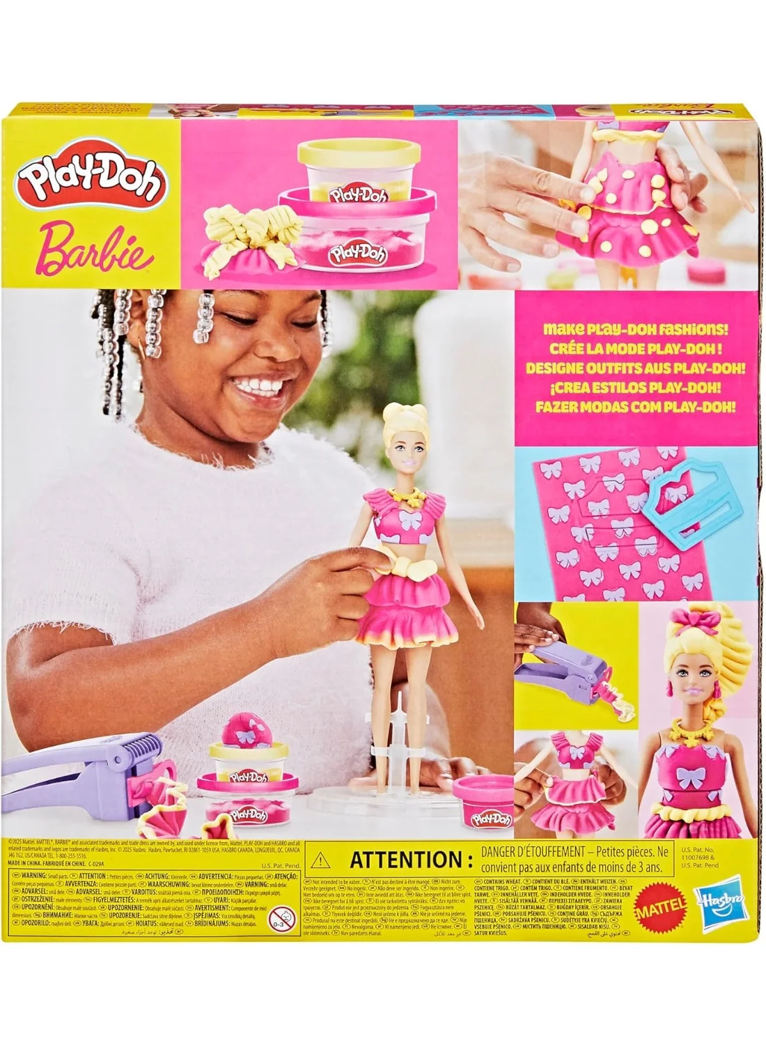 Creative Modeling Clay Fashion Doll Activity Set with Ruffles and Bows Molds (150g) k18ib