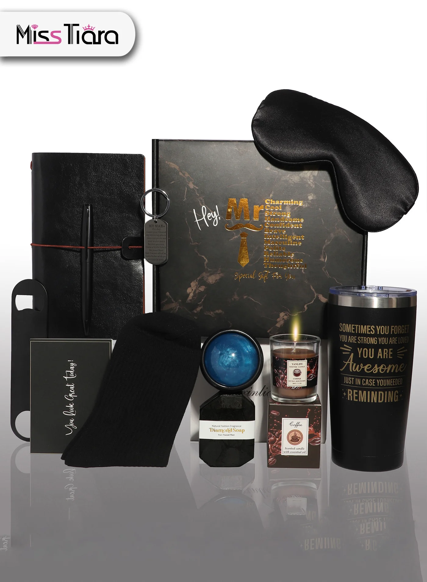 MissTiara Premium Spa Gift Set for Men - Relaxing Self-Care Collection with 12 Essential Items (12-Piece Set) g7uwn