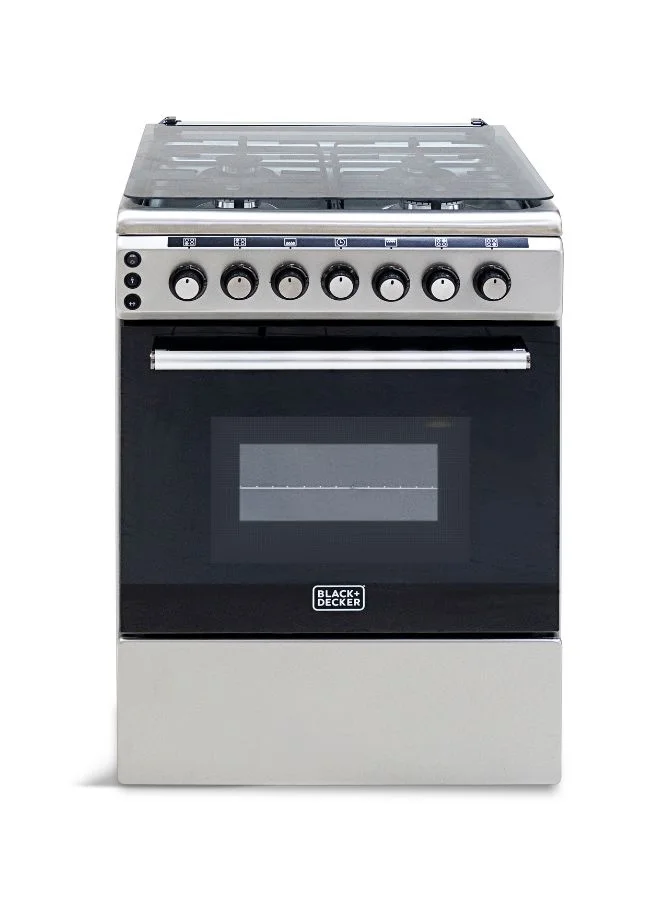 Premium Freestanding Gas Cooker with 4 Burners and Gas Oven (Stainless Steel, 60 cm) ch13y