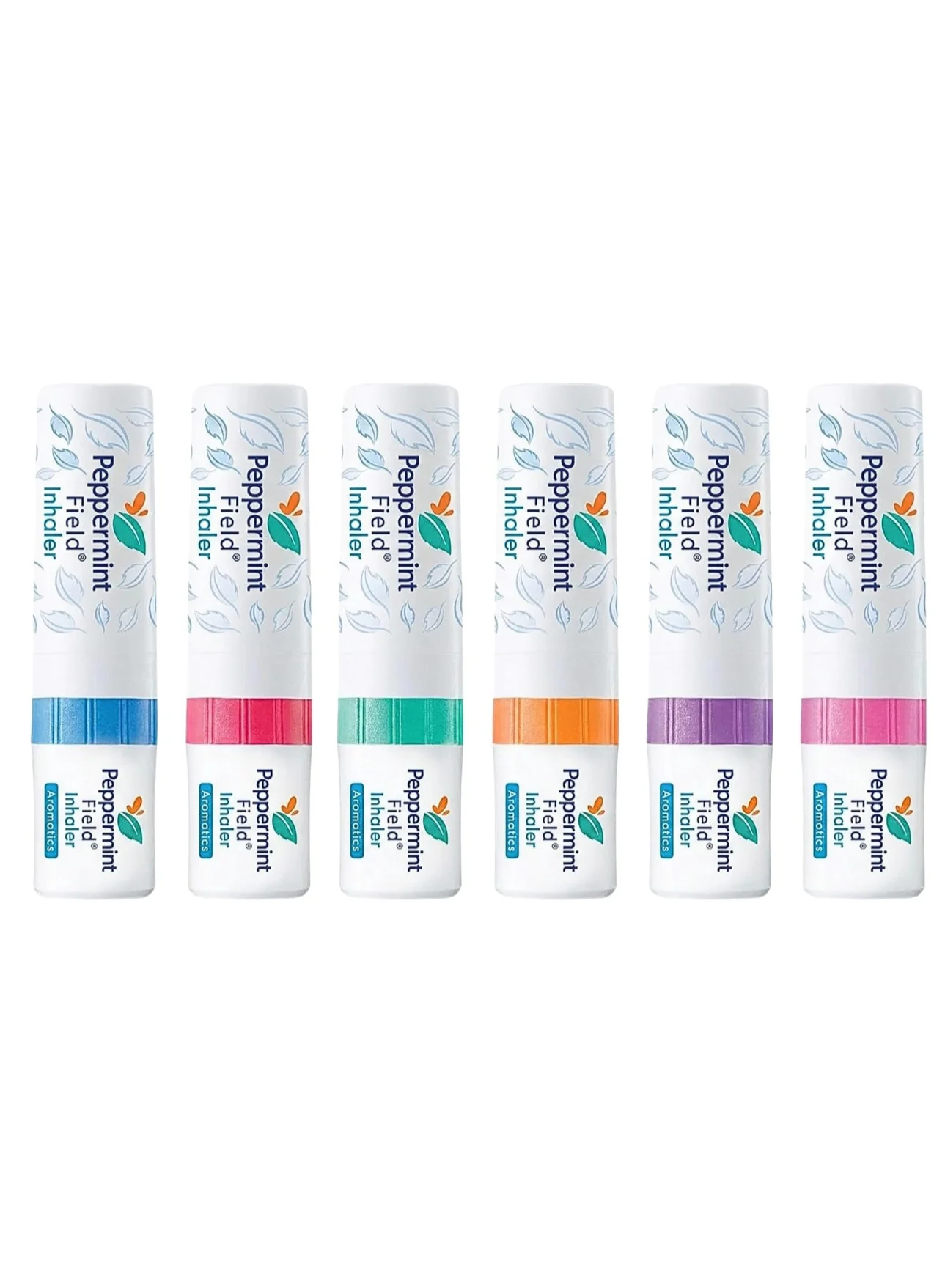 Peppermint Field Aromatics Nasal Inhaler Refreshing Menthol Scent (6 Pack, 2 mL Each) yn08b