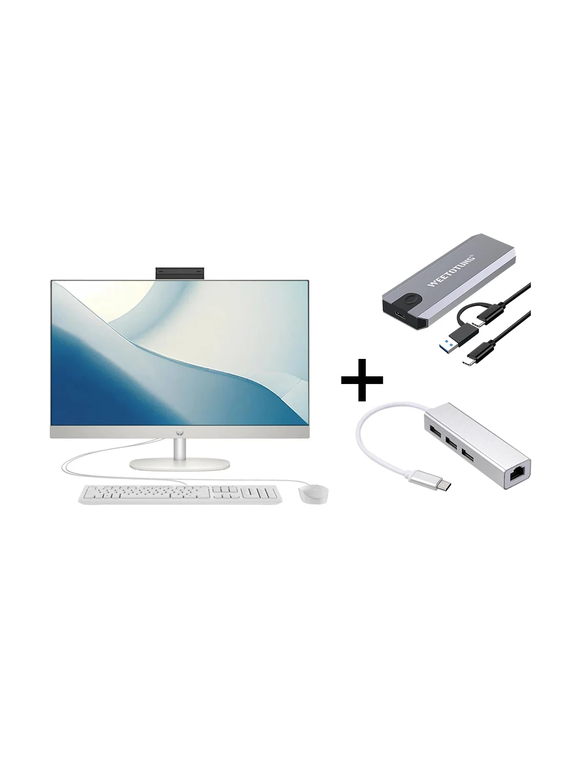Premium All-in-One Desktop Computer 24-inch Display Intel Core i5 8GB RAM 512GB SSD Windows 11 (Shell White, 24-inch) pewe1