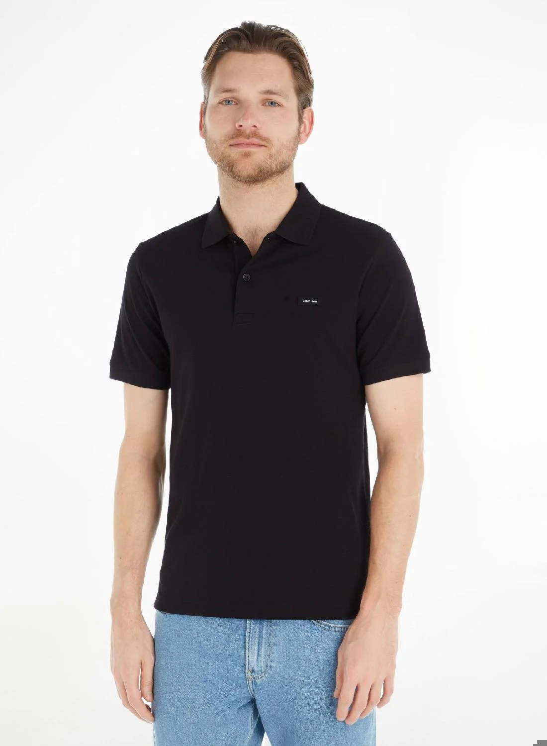 Premium Slim Fit Polo Shirt Breathable Cotton Casual Wear for Men (Navy Blue, Large) hfrzx