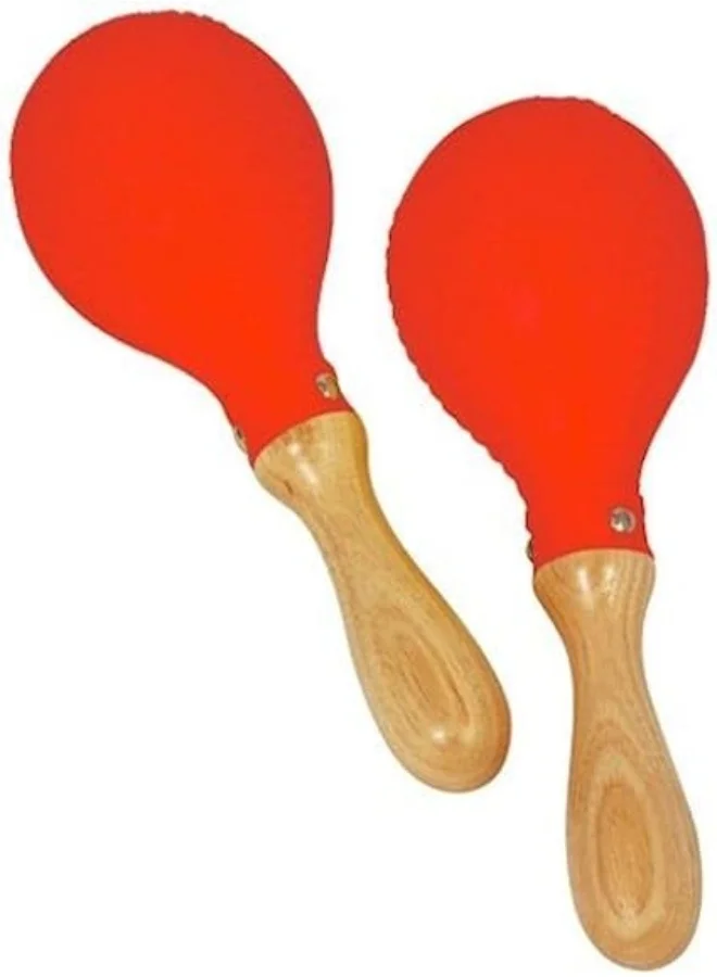 Megarya Plastic Maracas with Wooden Handles (Red, Set of 2) Musical Percussion Instrument for Kids and Adults 5czfj