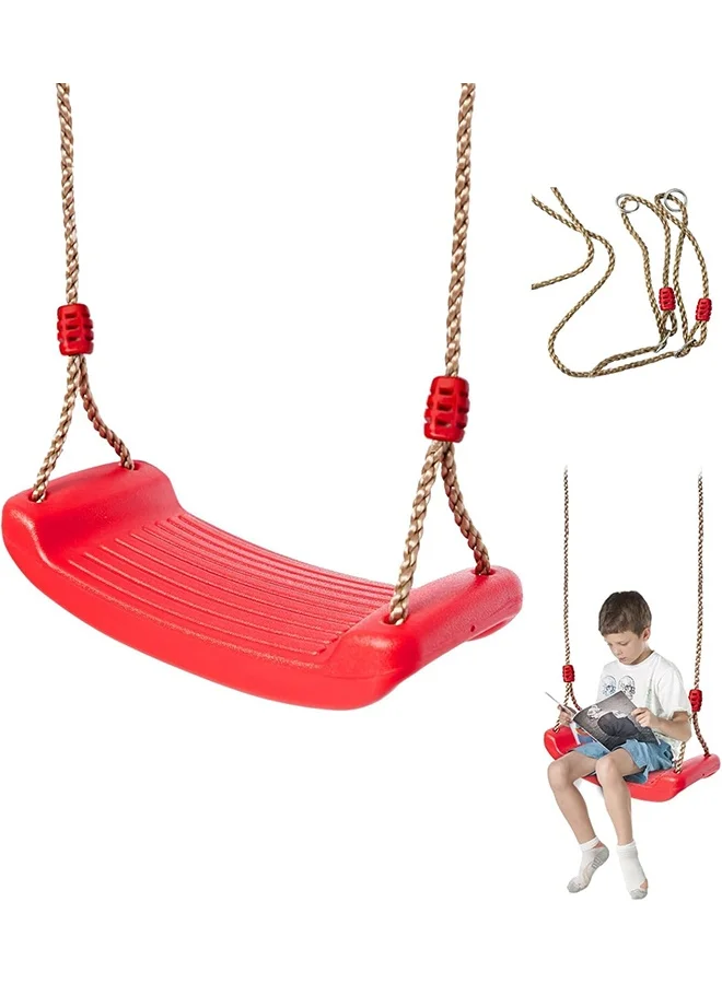 Meayul Outdoor Kids Swing Seat with Adjustable Rope, Durable Non-Slip Plastic Hanging Seat for Playground and Garden (42 cm x 17 cm) rvykc